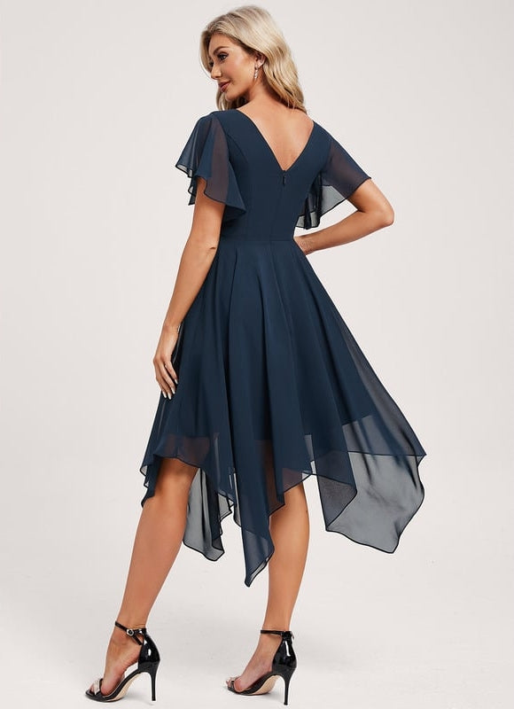 Robe Longue Mousseline Bleu Marine Été - gallery 4