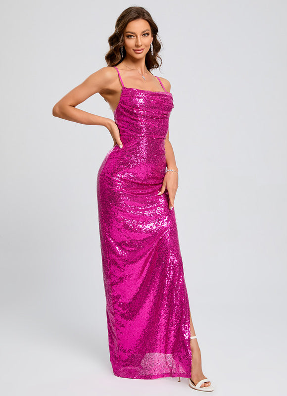Robe Pailletée Dos Nu Élégante - gallery 6