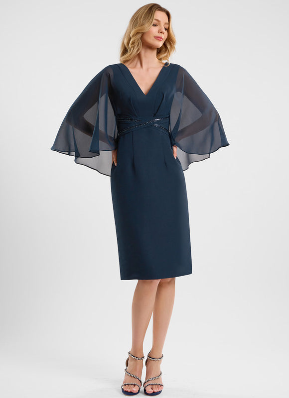 Robe Cocktail Élégante Col V Paillettes - gallery 2