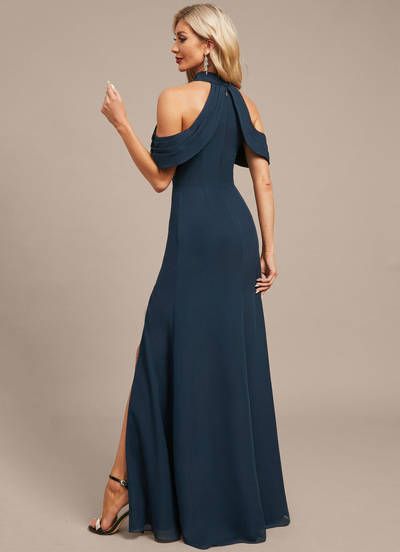 Robe Élégante Licou Fendue Chic - gallery 7