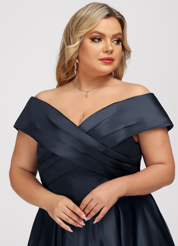 Robe Satinée Épaule Dénudée Élégante - gallery 7