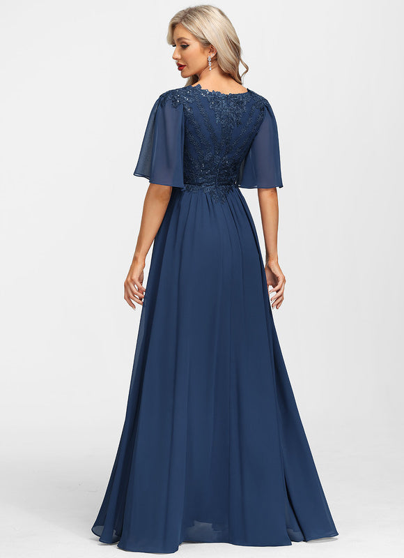 Robe Mère Mariée Bleu Marine Paillettes - gallery 3