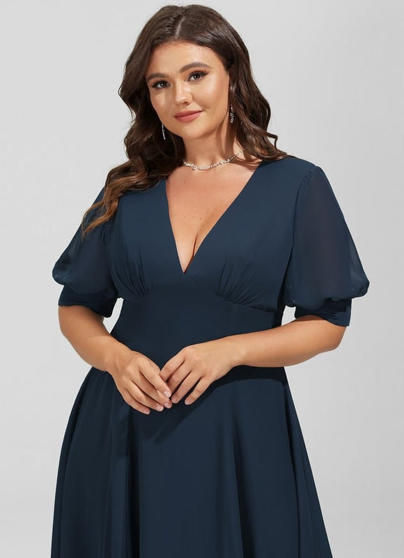 Robe Plissée Élégante Col V - gallery 9