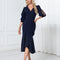 Robe Bleu Marine A Volant