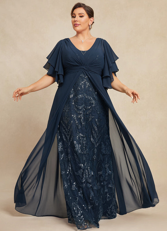 Robe Élégante Paillettes Col V - gallery 6
