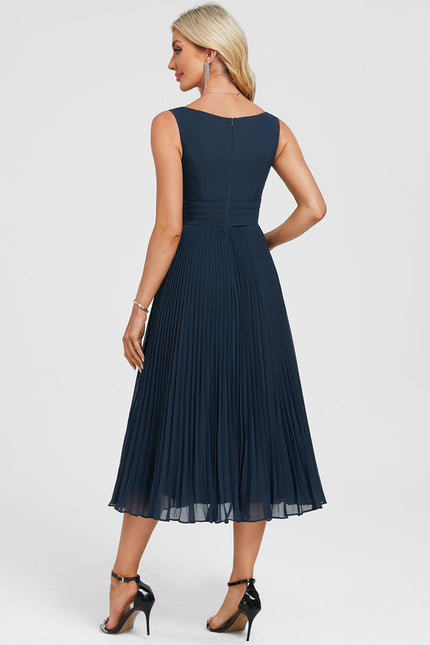 Robe Plissée Élégante Col V - gallery 6