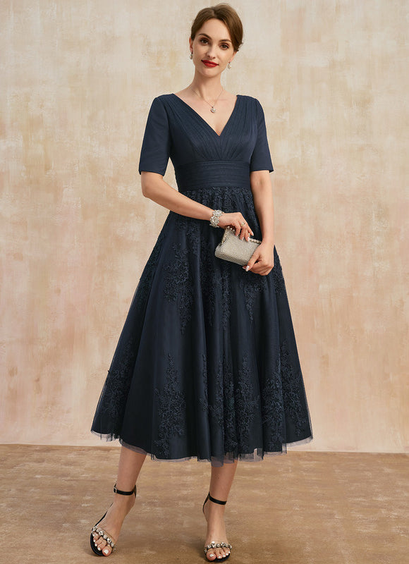 Robe Élégante Tulle Col V
