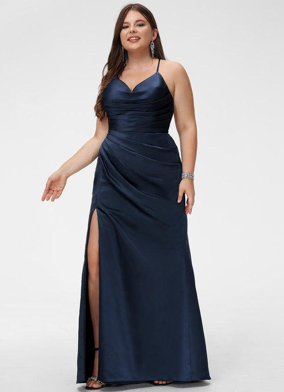 Robe Satinée Élégante Fendue Chic - gallery 4