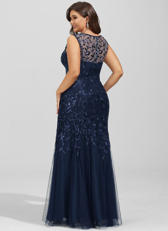 Robe Élégante Tulle Brodé Nuit - gallery 7