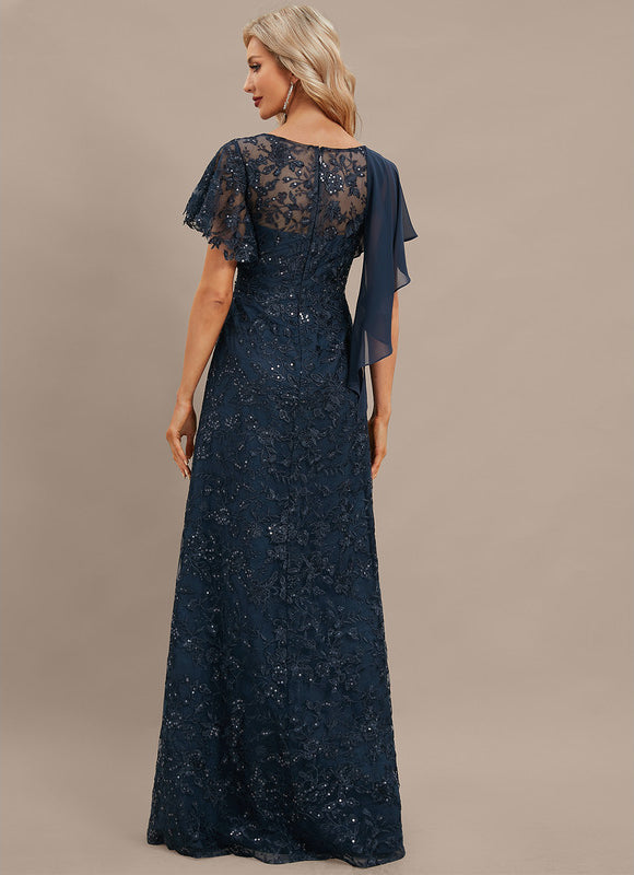 Robe Élégante Paillettes Col Asymétrique - gallery 6