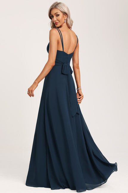 Robe Mousseline Élégante Col V Fendue - gallery 6