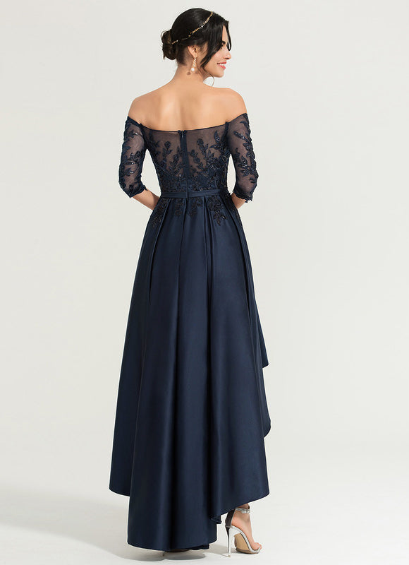 Robe De Soirée Chic Asymétrique Bleu - gallery 8