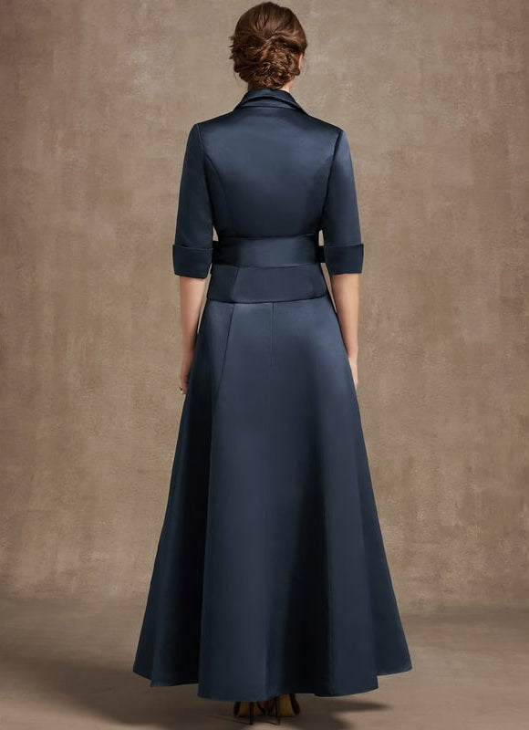 Robe Satinée Élégante Col Nœud - gallery 5