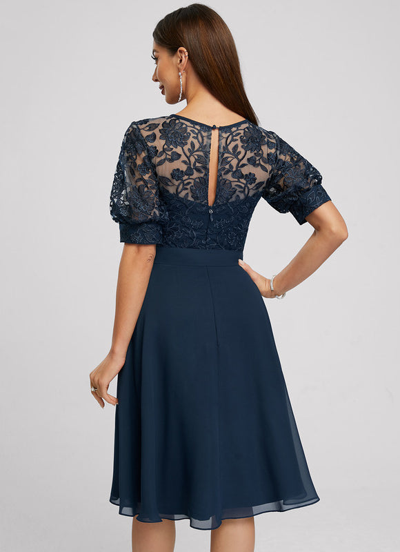 Robe Cocktail Évasée Élégante Nuit - gallery 2