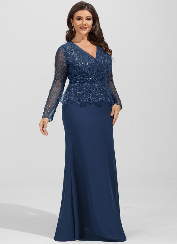 Robe Élégante Paillettes Col V Satinée - gallery 7