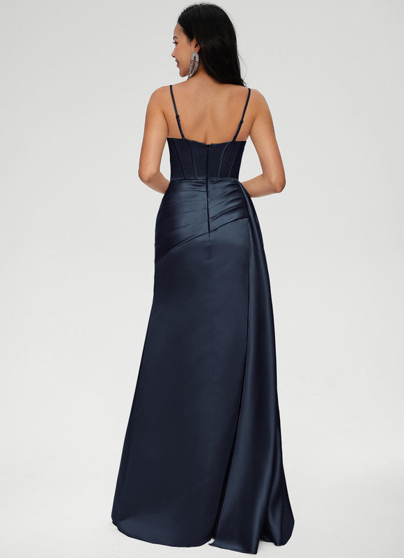 Robe Satinée Élégante Fendue Chic - gallery 4