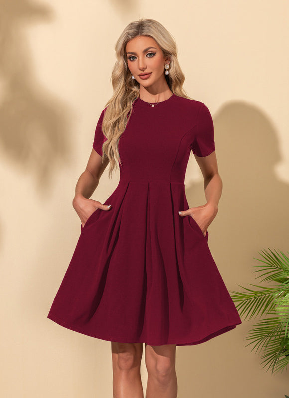 Robe Plissée Bleu Marine Chic - gallery 1