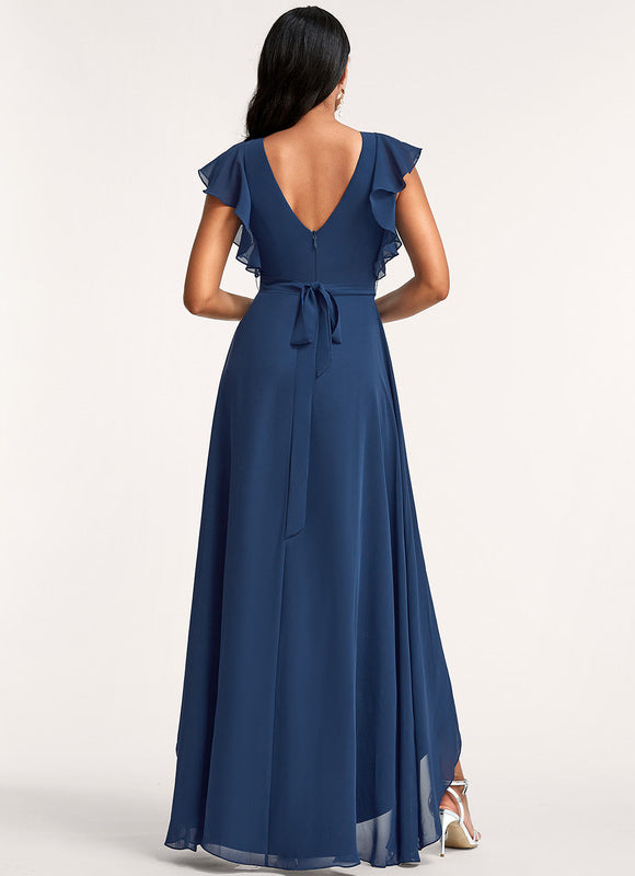 Robe Longue Mousseline Bleu Marine Été - gallery 3