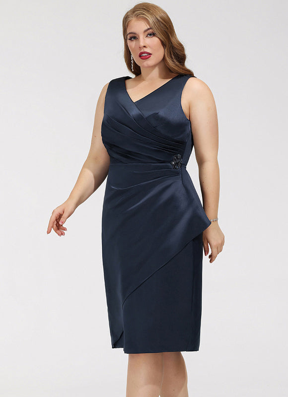 Robe Satinée Élégante Paillettes Noir - gallery 6
