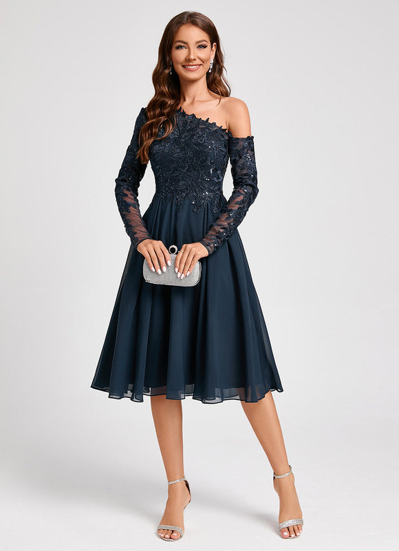 Robe Cocktail Élégante Paillettes Nuit - gallery 3