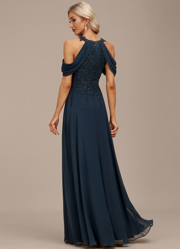Robe Élégante Paillettes Col Dénudé - gallery 4