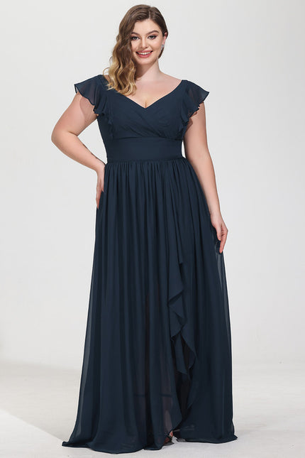 Robe Mousseline Élégante Col V Fendue - gallery 8