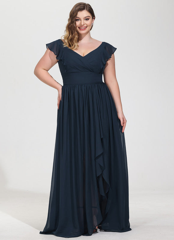 Robe Mousseline Élégante Col V Fendue - gallery 8