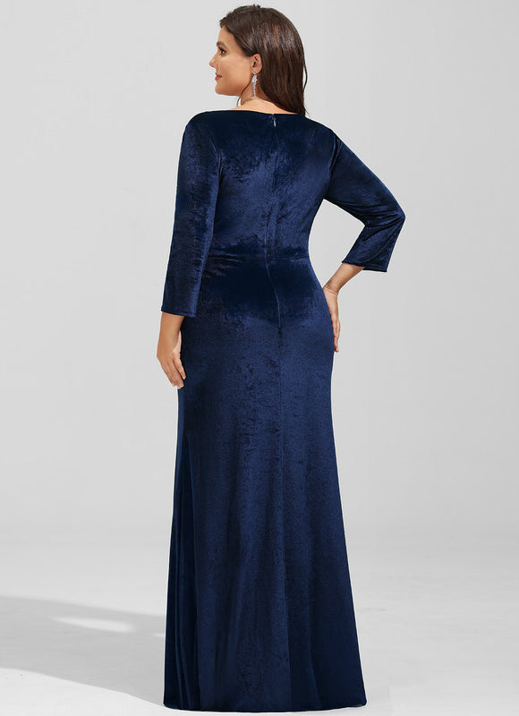Robe Velours Bleu Marine - gallery 9
