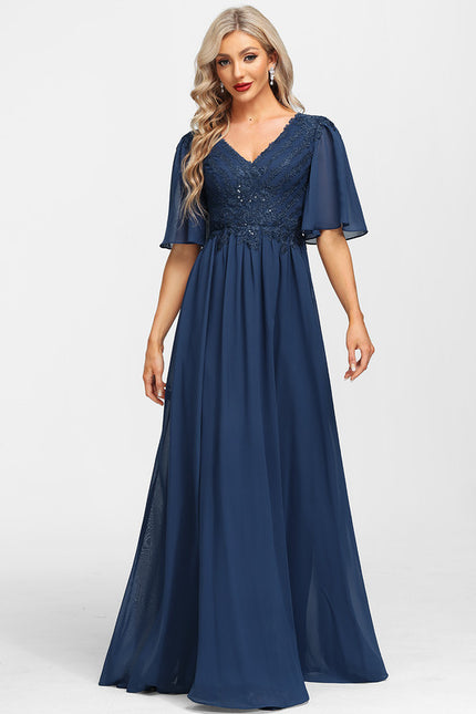 Robe Mère Mariée Bleu Marine Paillettes - gallery 6