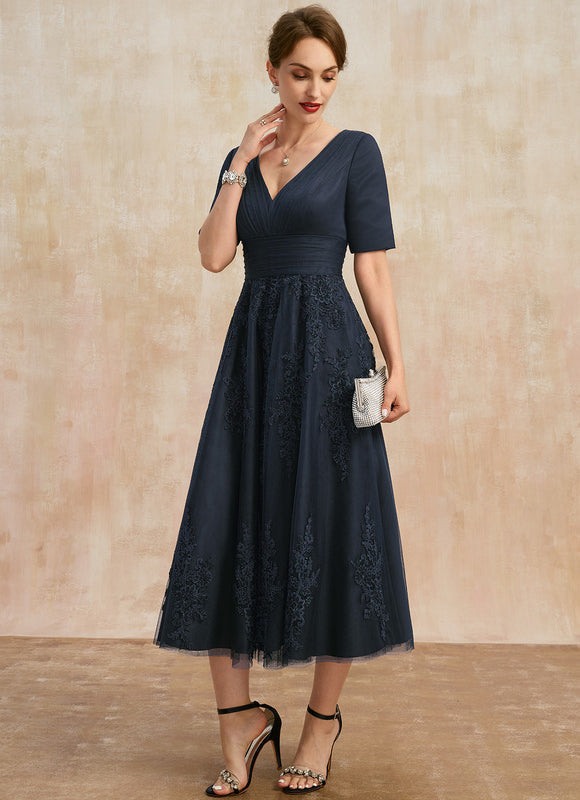 Robe Élégante Tulle Col V - gallery 4