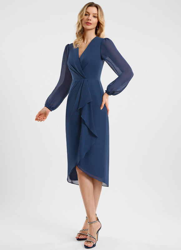 Robe Cocktail Chic Mousseline Élégante - gallery 5