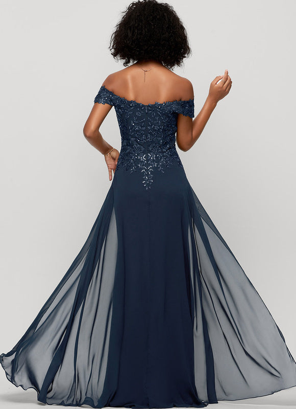 Robe Élégante Épaule Dénudée Paillettes - gallery 4