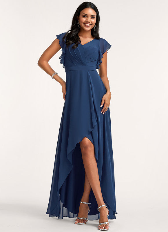 Robe Longue Mousseline Bleu Marine Été - gallery 2