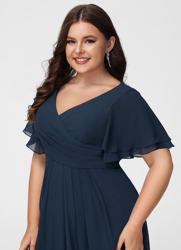Robe Longue Chic Col V Fendue - gallery 8
