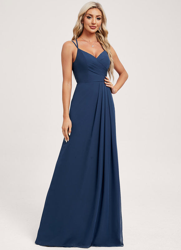 Robe Longue Chic Col V Fendue