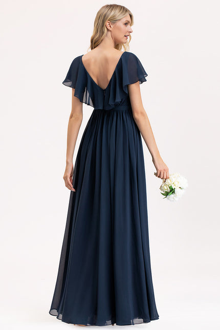 Robe Mousseline Élégante Col V Fendue - gallery 7