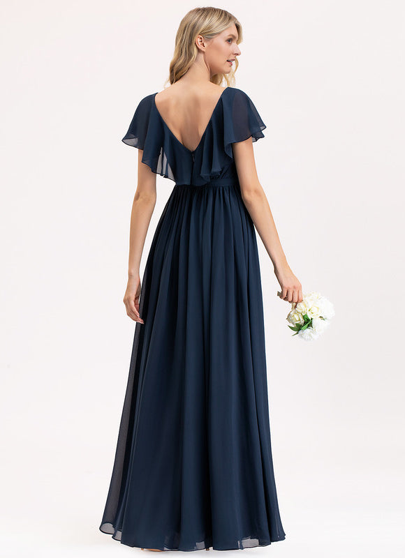 Robe Mousseline Élégante Col V Fendue - gallery 7