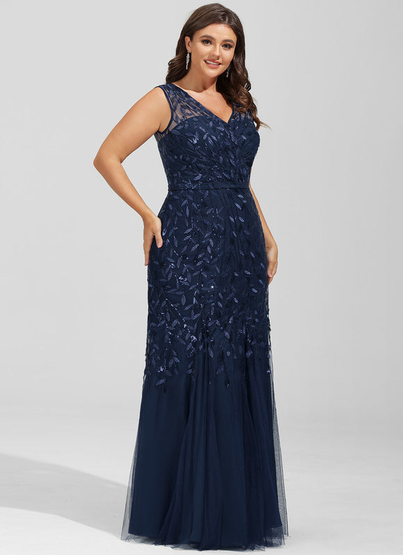Robe Élégante Tulle Brodé Nuit - gallery 9