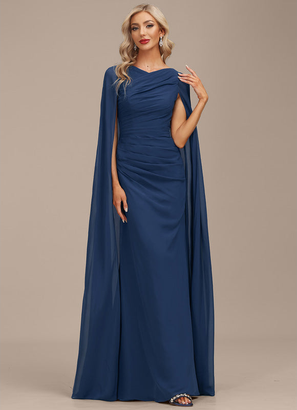 Robe Longue Moulante Bleu Marine Chic - gallery 3