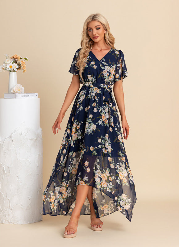 Robe Maxi Fleurie Col V Chic
