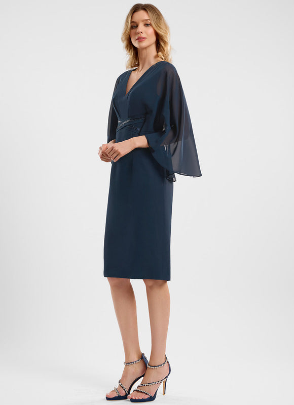 Robe Cocktail Élégante Col V Paillettes - gallery 3