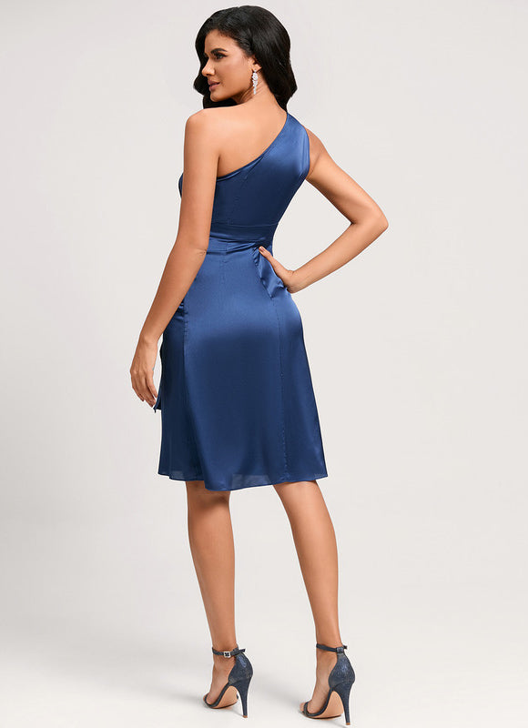 Robe Satinée Élégante Col V - gallery 5