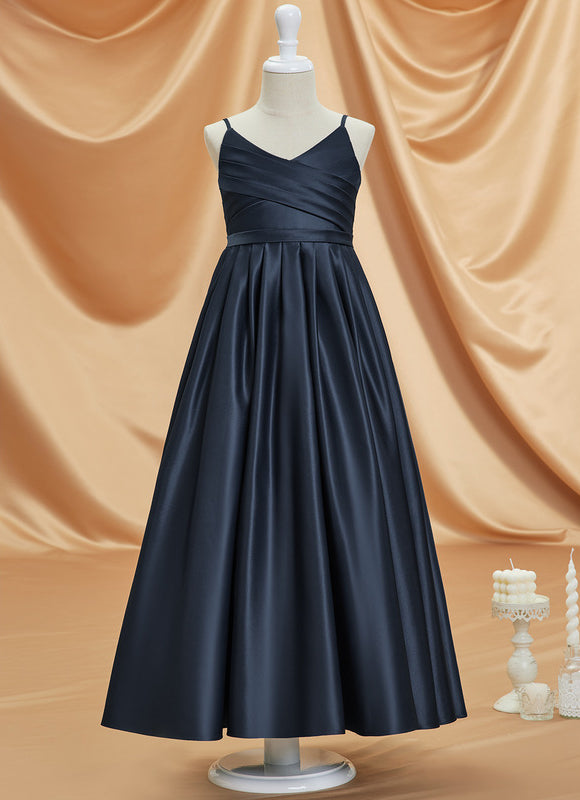Robe Satinée Fête Enfant Élégante