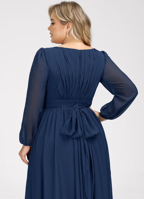 Robe Mousseline Élégante Col Rond - gallery 4