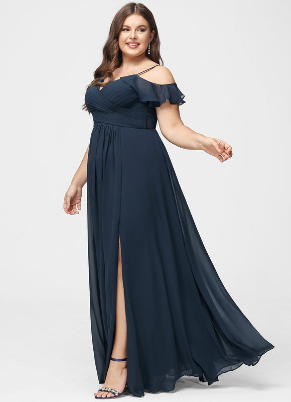 Robe Longue Chic Col V Fendue - gallery 7