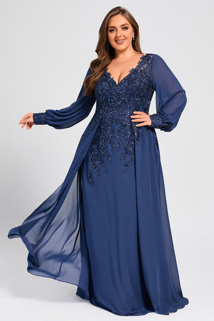 Robe Élégante Longue Paillettes Bleu - gallery 6