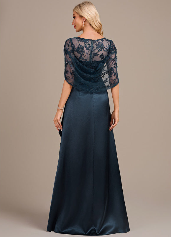 Robe De Mariée Blanche Et Bleu Marine - gallery 5