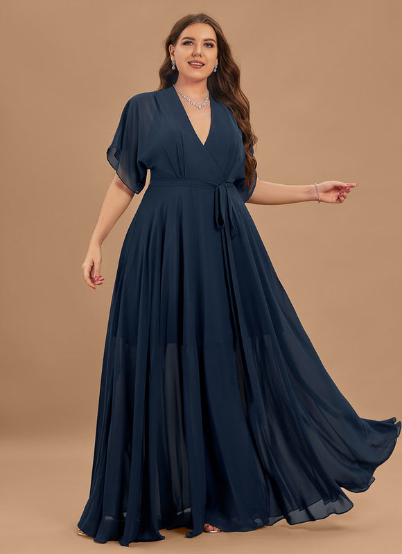 Robe Longue Chic Col V Fendue - gallery 4