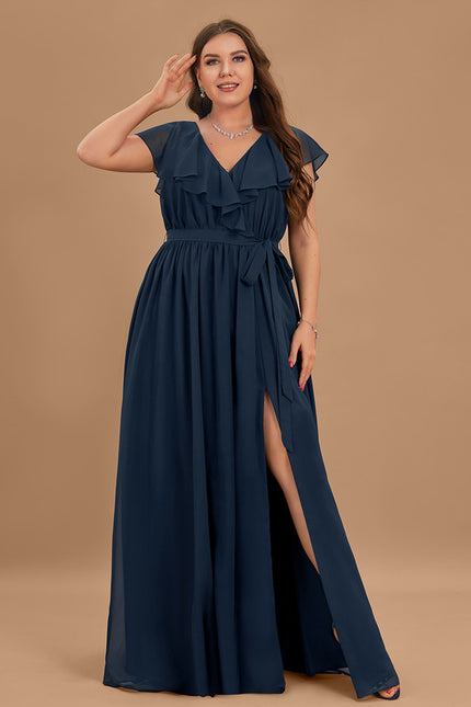 Robe Mousseline Élégante Col V Fendue - gallery 8