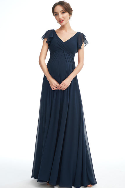 Robe Grossesse Bleu Marine - gallery 1
